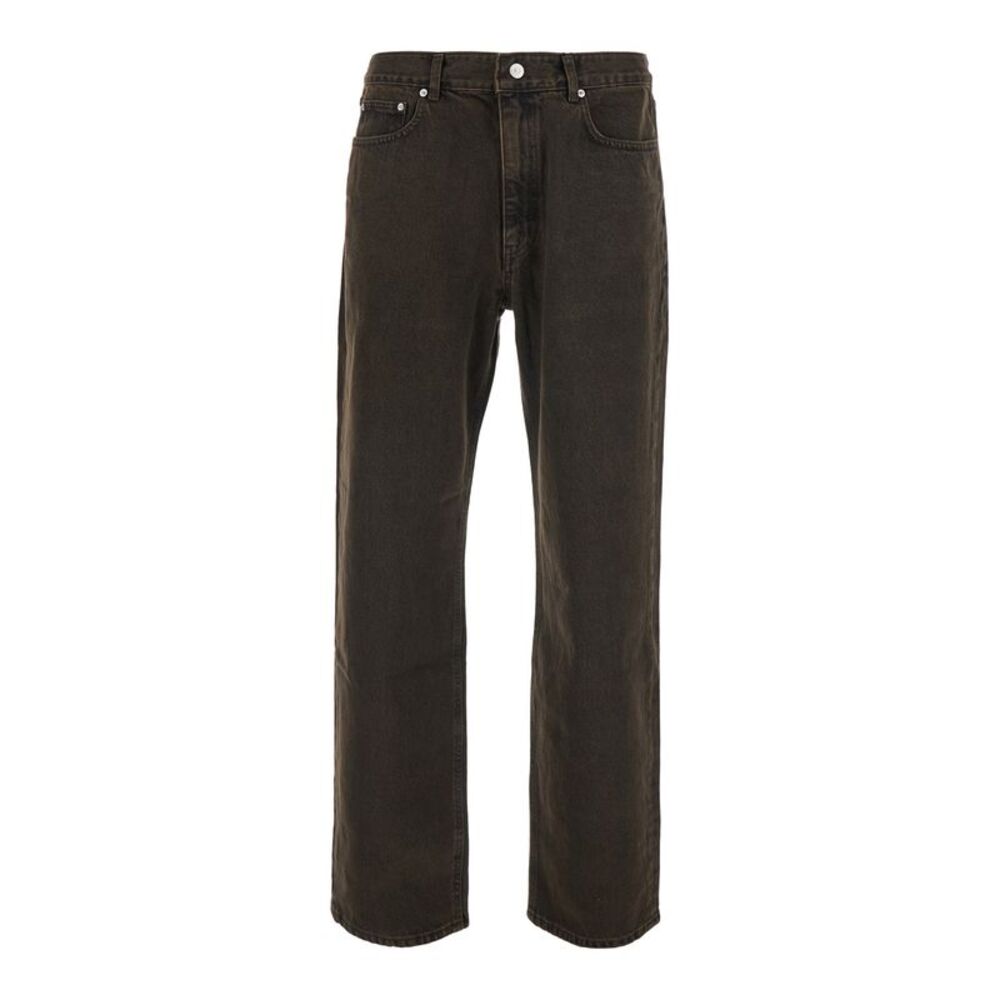 Dunst Men Essential Loose Jeans With Wide Fit In Brown Cotton Men